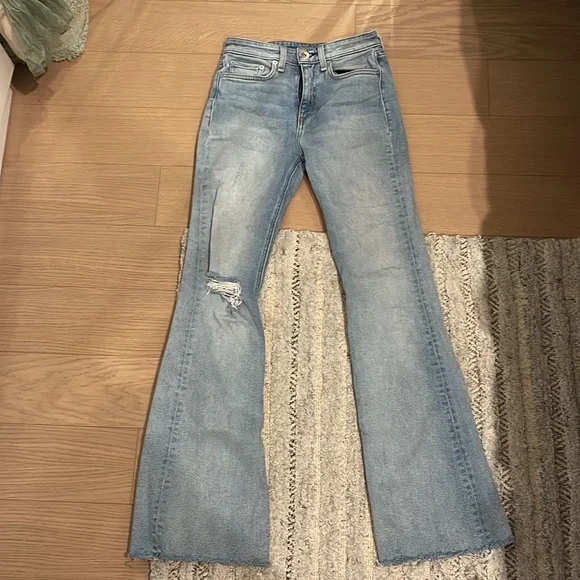 Rag & bone Nina high rise flare boot leg jeans 24 - Picture 6 of 9